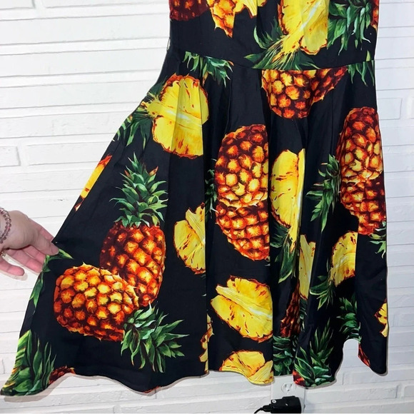 Grace Karin Black with Pineapple Design Swing Dress, Women’s Size Medium - Picture 5 of 7